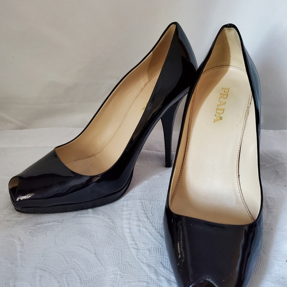 Prada Black/ Dark Purple Metallic SZ 38 - Picture 9 of 10